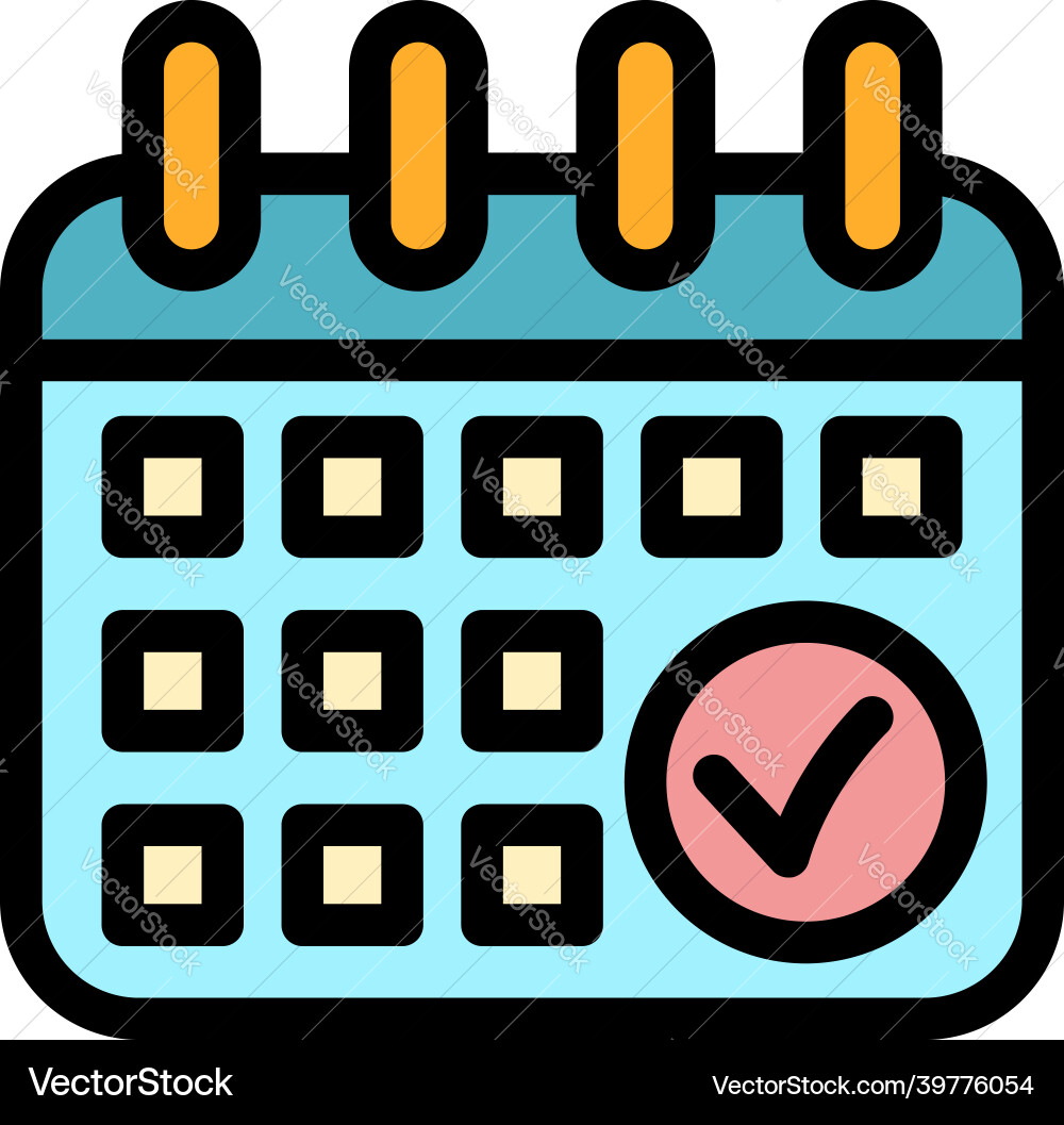 Running calendar date icon color outline Running calendar date icon color outline vector image