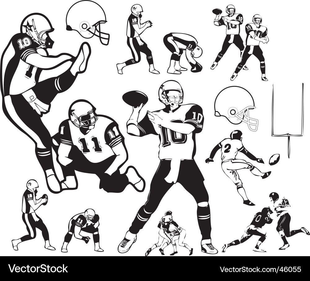 American Football Player Silhouette vector image