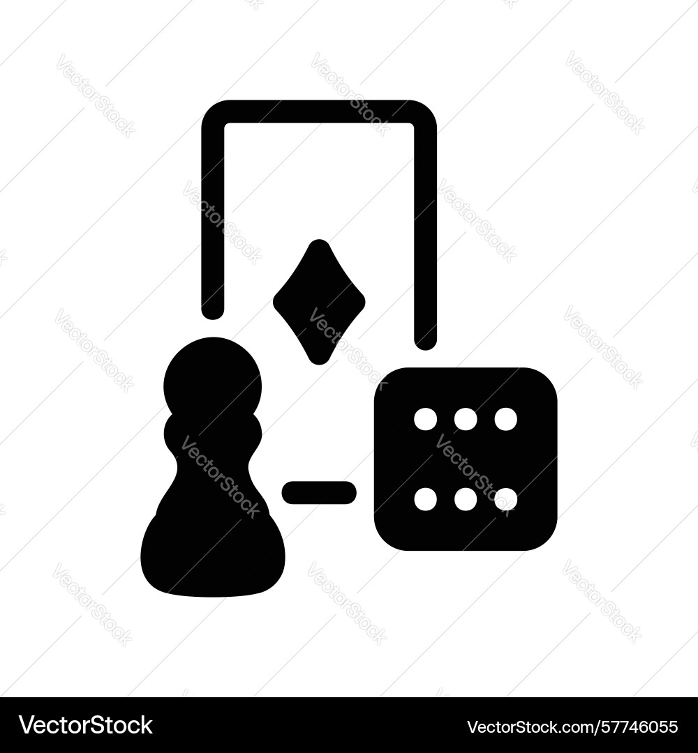 Board game elements icon featuring a card dice Vector Image