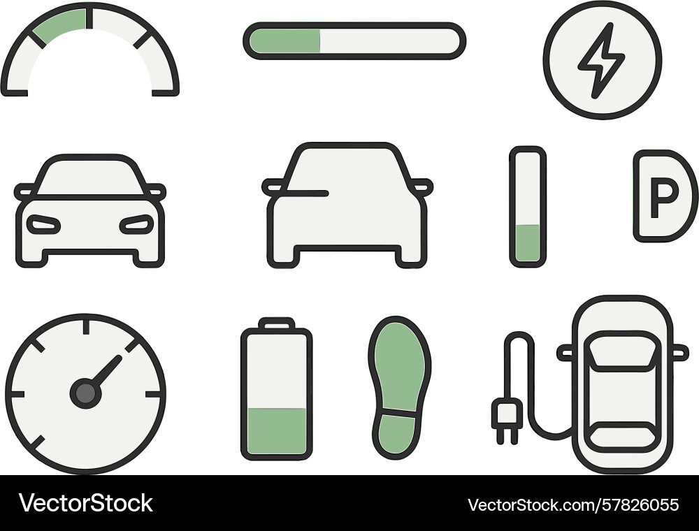 Car dashboard icons display key metrics Vector Image