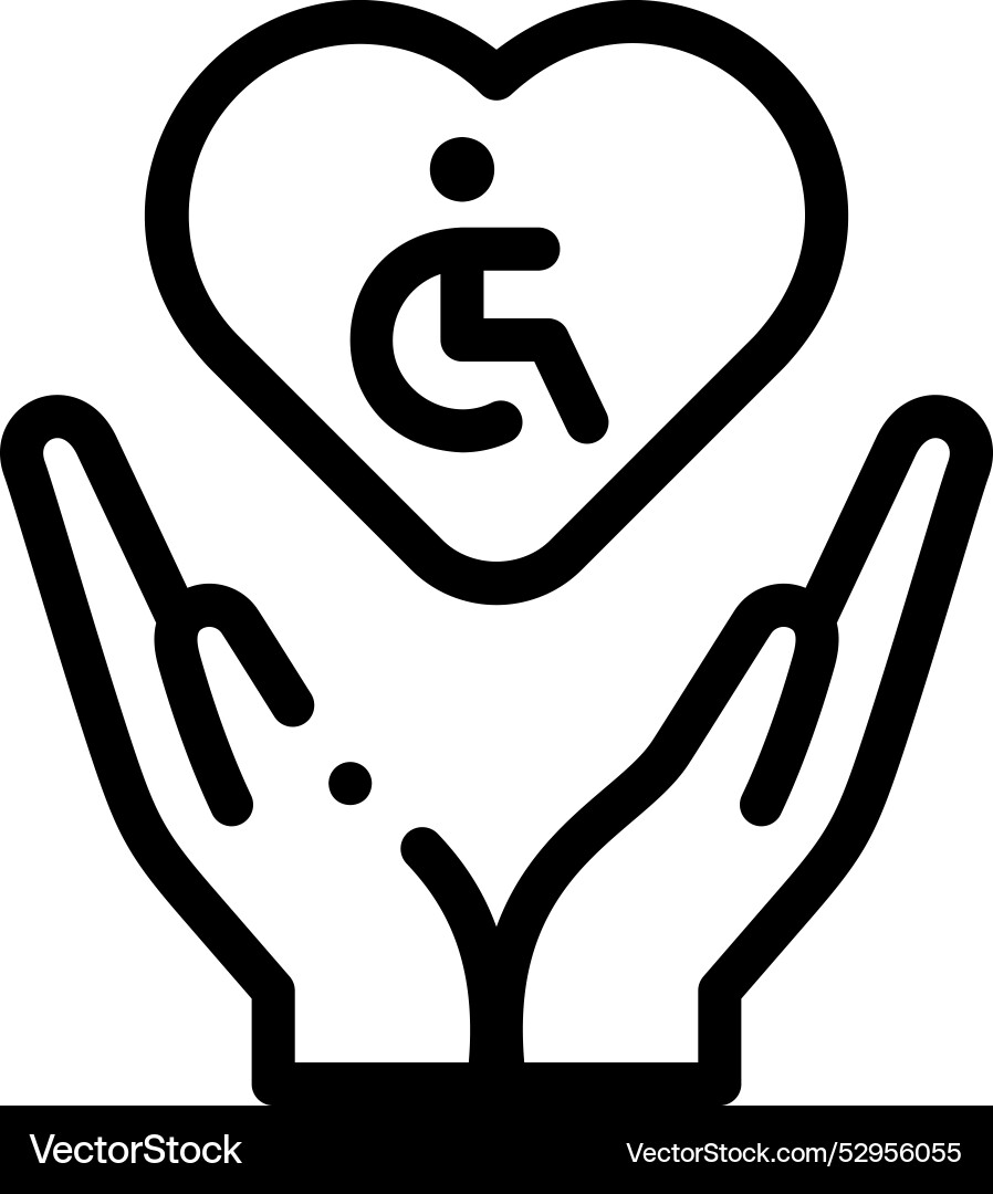 Disabilities icon thin linear style design Disabilities icon thin linear style design vector image