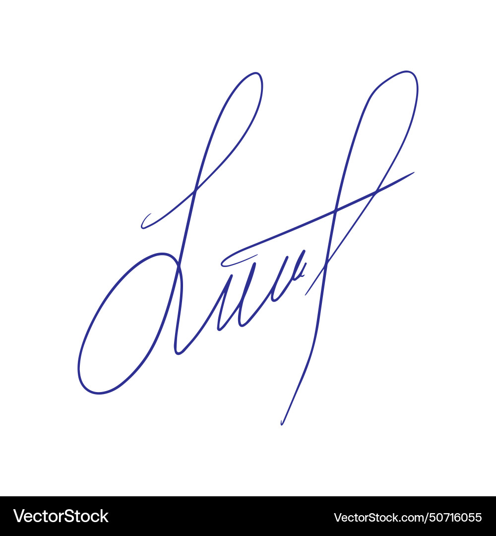 Fake autograph samples hand-drawn signature Fake autograph samples hand-drawn signature vector image