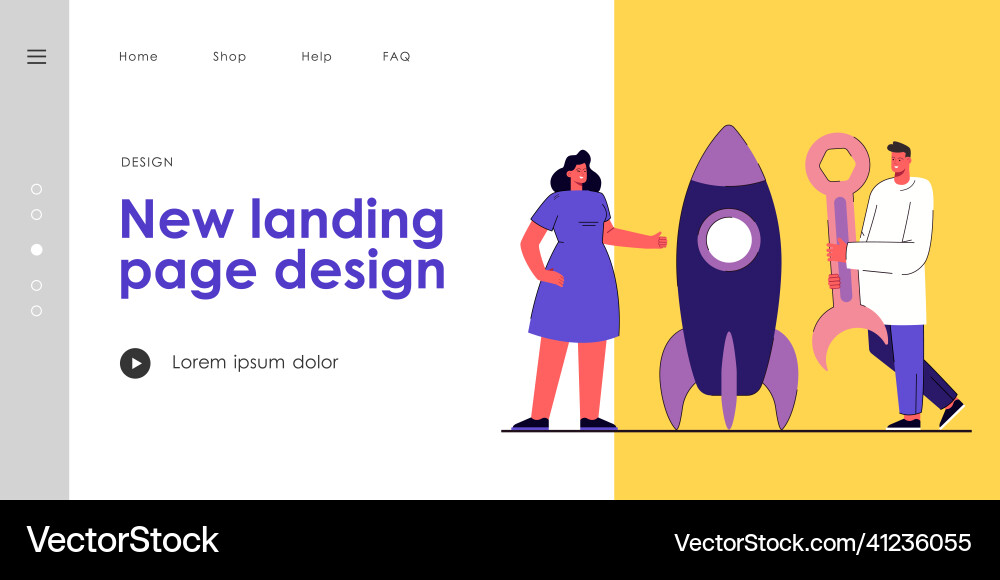 Man and woman constructing rocket with tool Man and woman constructing rocket with tool Vector Image
