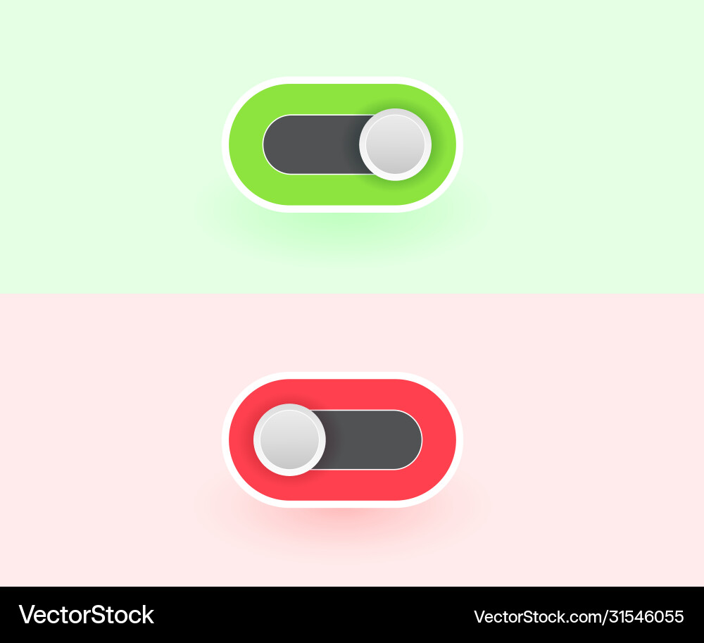 On and off toggle switch buttons modern devices On and off toggle switch buttons modern devices vector image