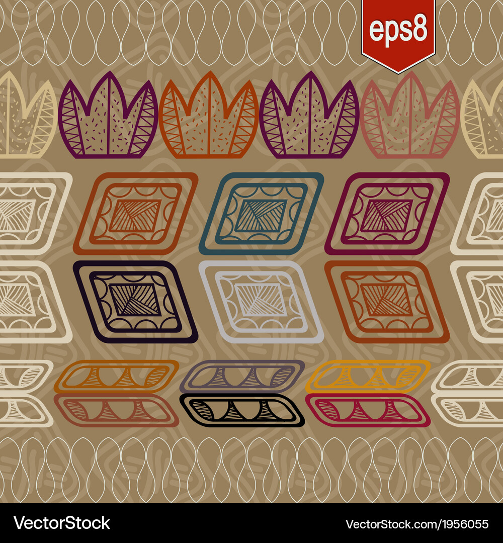 Seamless pattern with abstract ethnic elements Vector Image