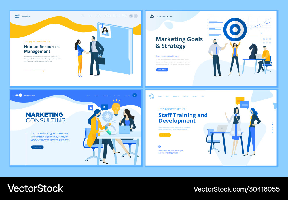 Set flat design web page templates Royalty Free Vector Image