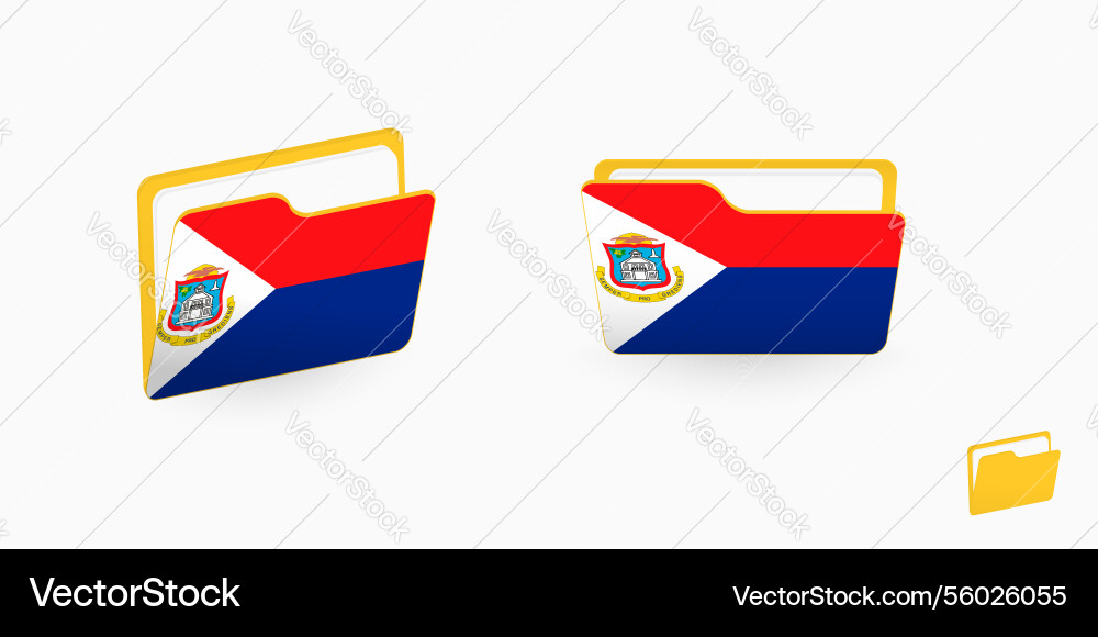 Sint maarten flag on two type of folder icon Vector Image