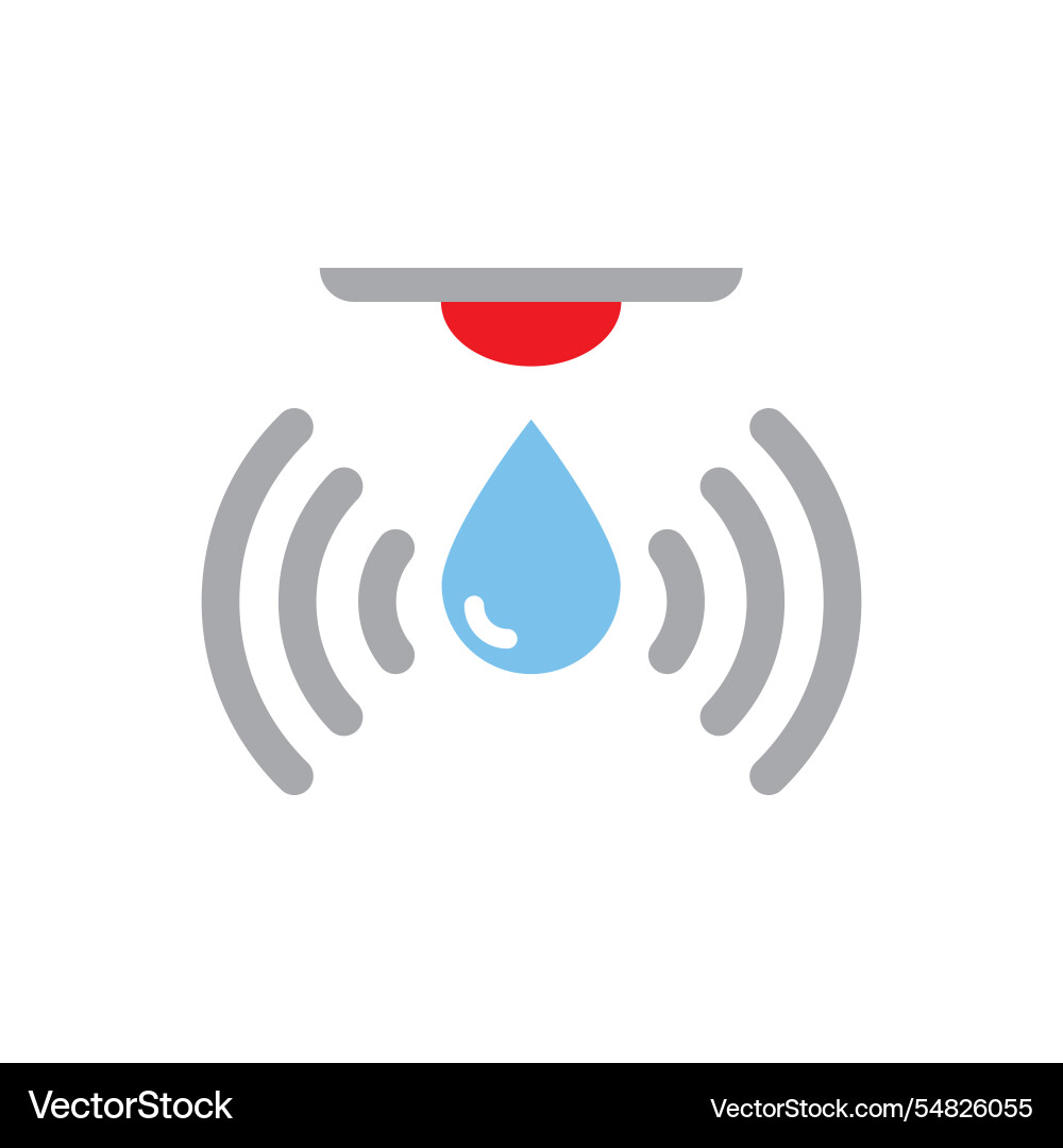 Water sensor icon flow drop control Water sensor icon flow drop control vector image
