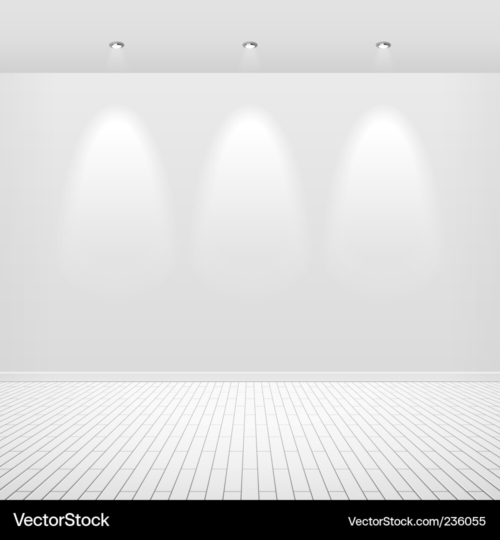 White Empty Wall Interior Vector Image