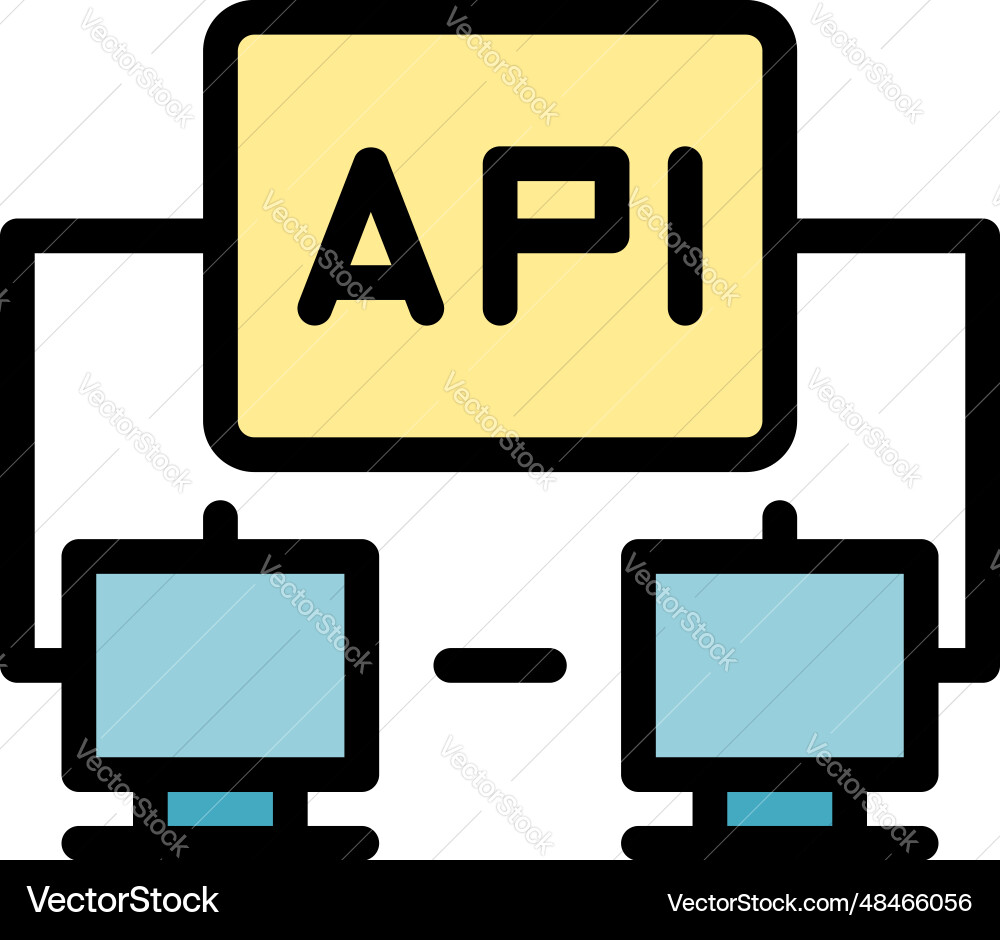 Api network icon flat Vector Image