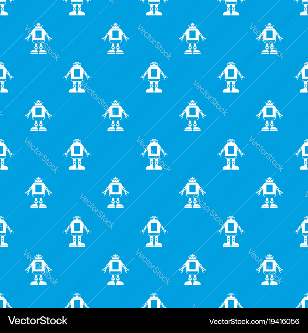 Automation machine robot pattern seamless blue vector image