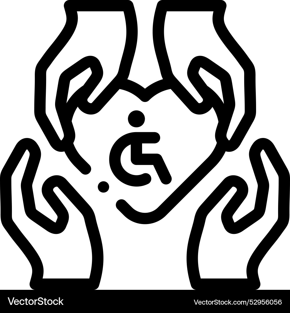 Disabilities icon thin linear style design Vector Image