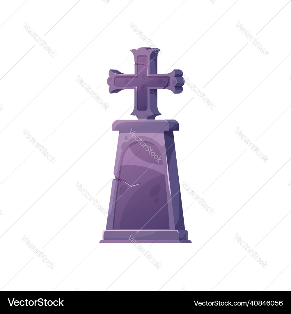 Grave icon tombstone with cross old gravestone Grave icon tombstone with cross old gravestone vector image