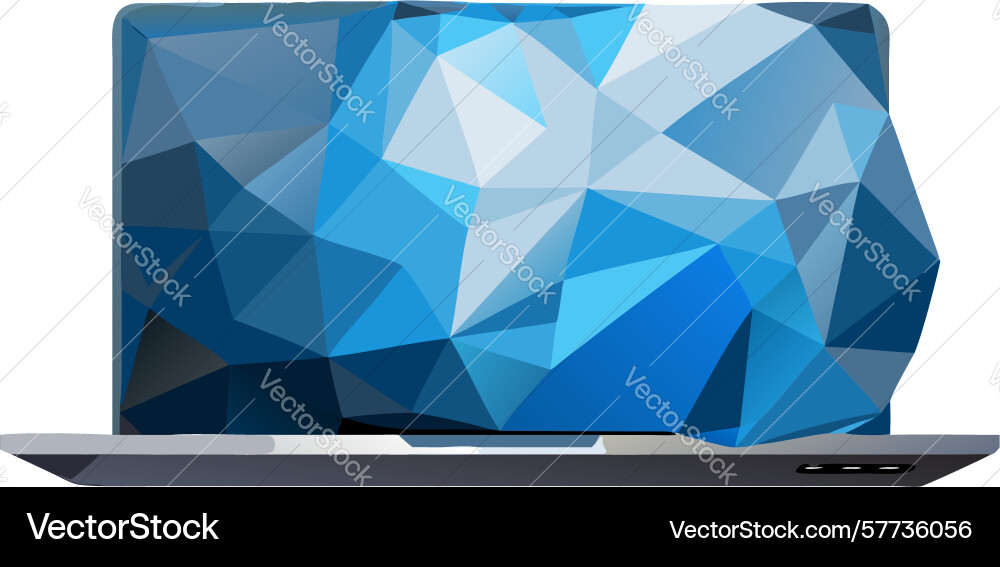 Laptop with abstract polygonal background tech vector image
