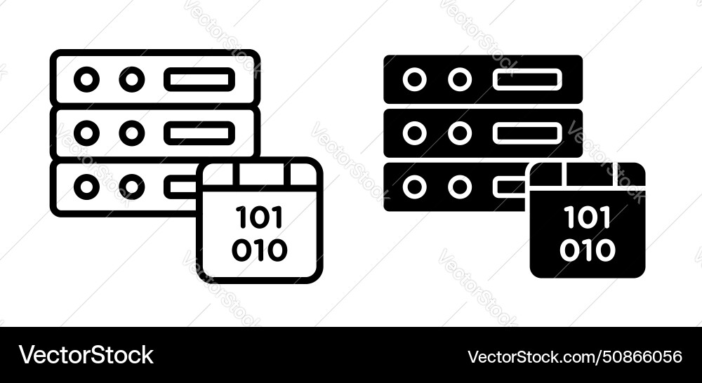 Master data icon set management server Master data icon set management server vector image
