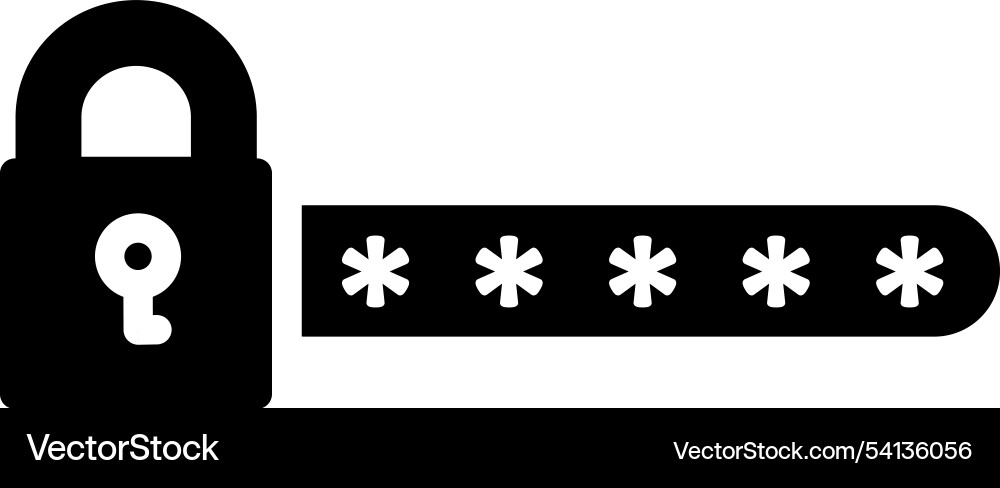 Padlock password - simple Padlock password - simple vector image