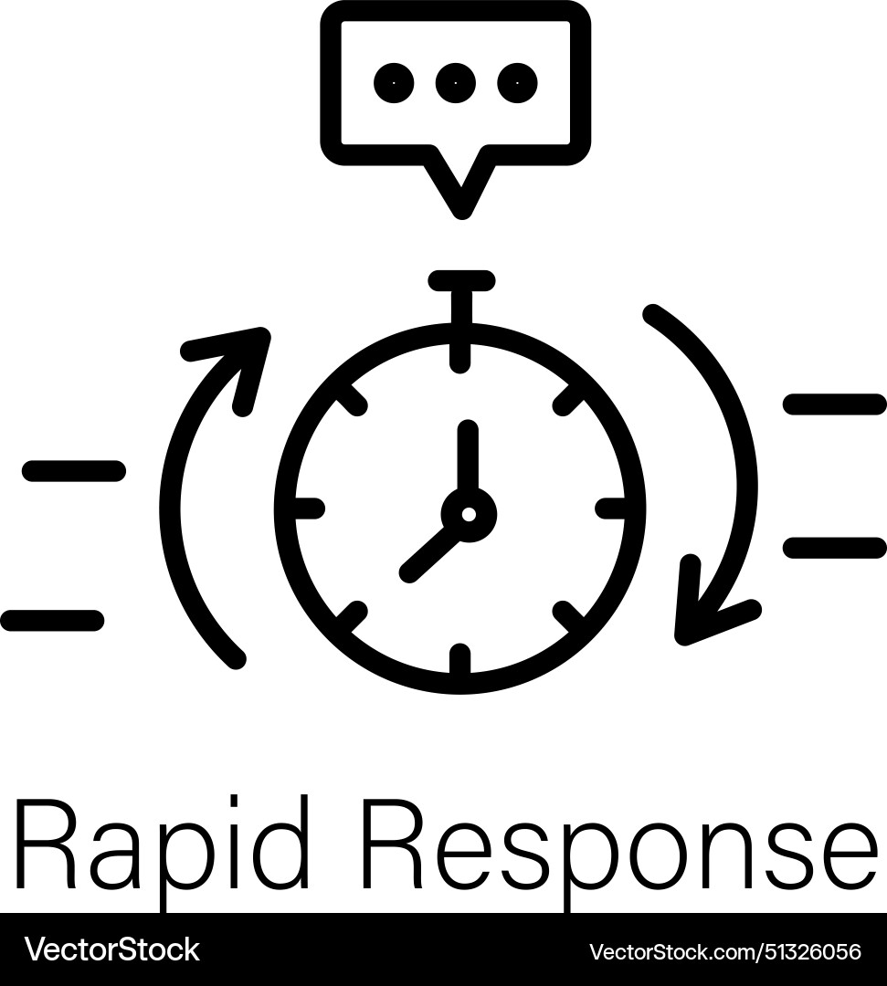 Rapid response Royalty Free Vector Image - VectorStock
