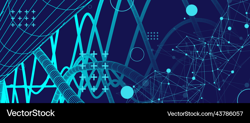 Abstract background with a wireframe dynamic Vector Image