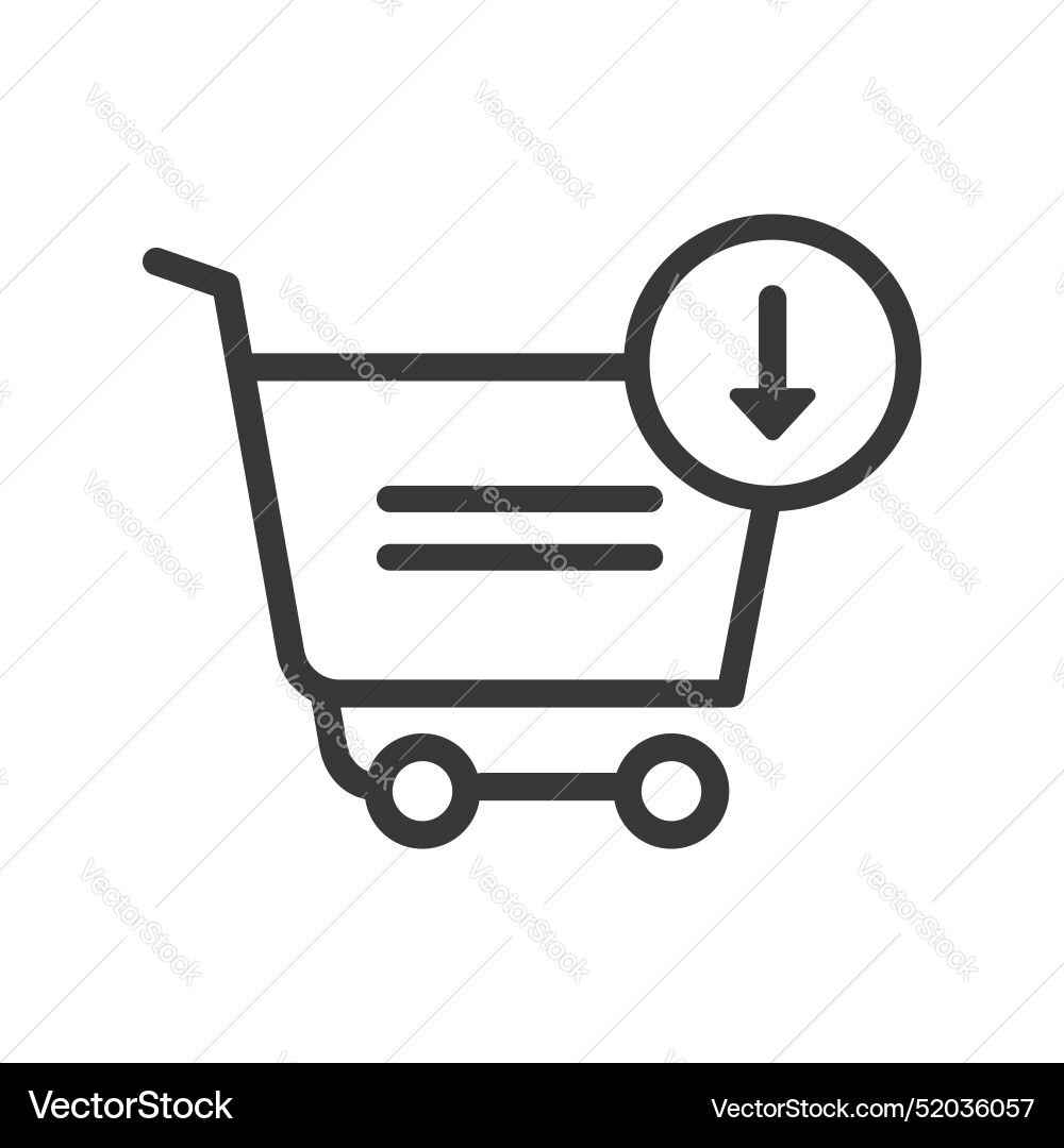 Add item to shopping cart line style icon vector image