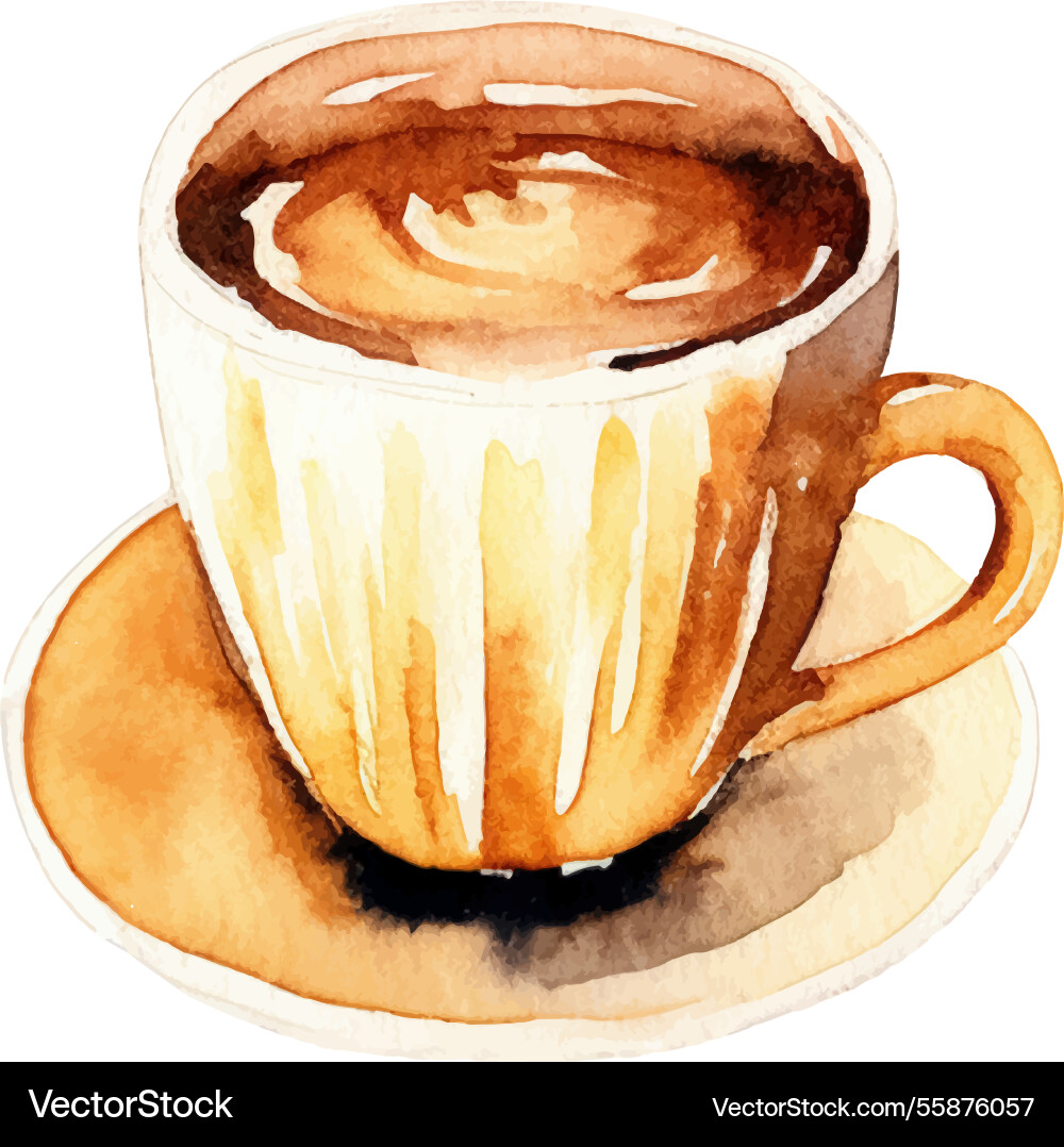 Aquarell bemalte Kaffeetasse Hand gezeichnetes Design Aquarell bemalte Kaffeetasse Hand gezeichnetes Design vektorbild