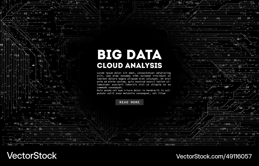 Big data cloud computing blockchain visualiztion vector image