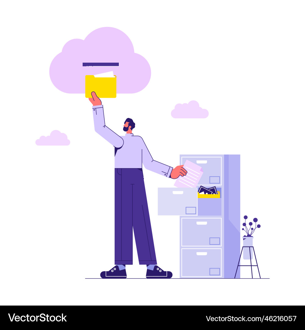 Cloud computing concept in flat style Cloud computing concept in flat style vector image
