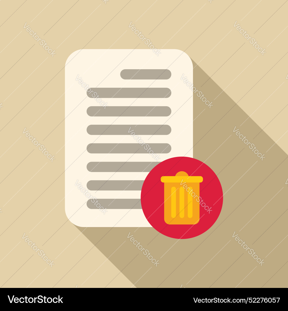 Document deleting with trash can icon representing Document deleting with trash can icon representing Vector Image