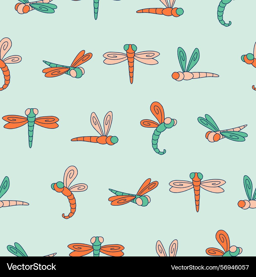 Dragonfly seamless pattern background for print Dragonfly seamless pattern background for print vector image