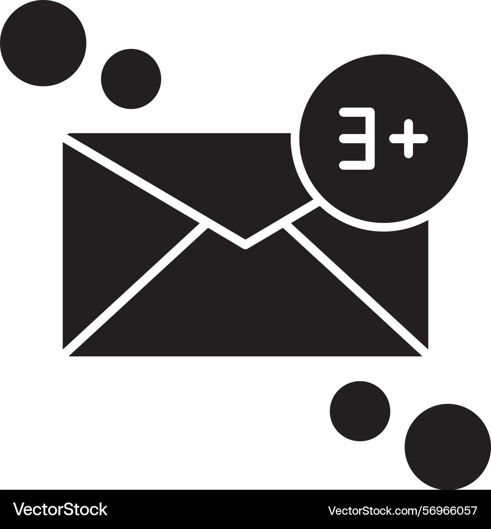 Message notification glyph style icon design Vector Image