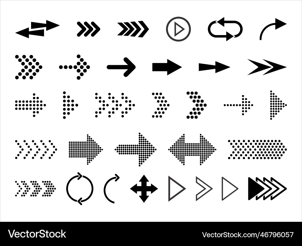 Sammlung von verschiedenen Pfeilen schwarze Symbole Sammlung von verschiedenen Pfeilen schwarze Symbole vektorbild