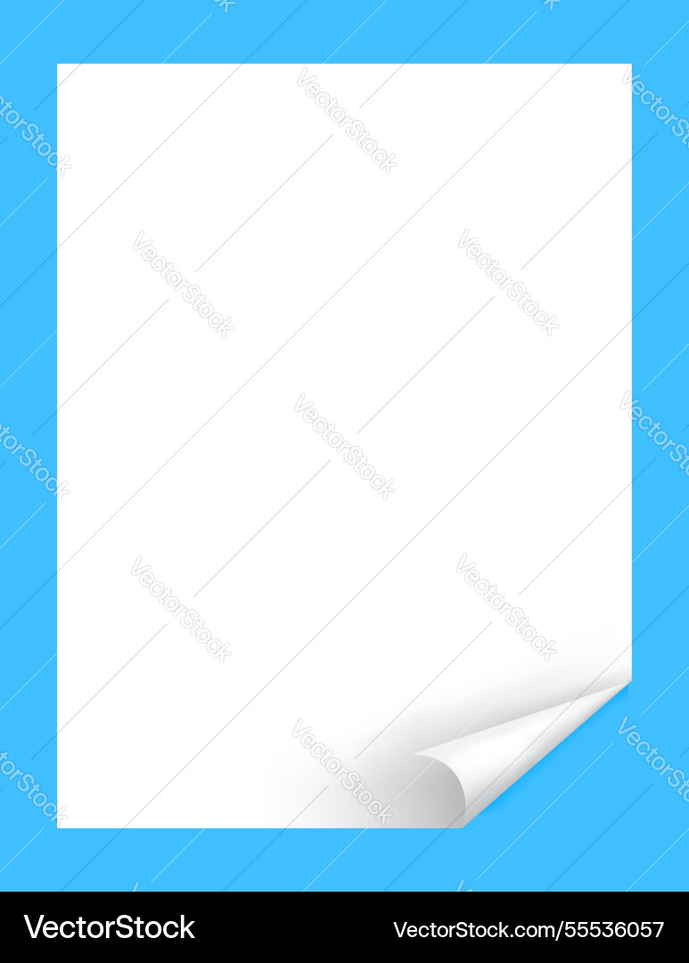Template a4 paper mock-up with curl corner Template a4 paper mock-up with curl corner Vector Image