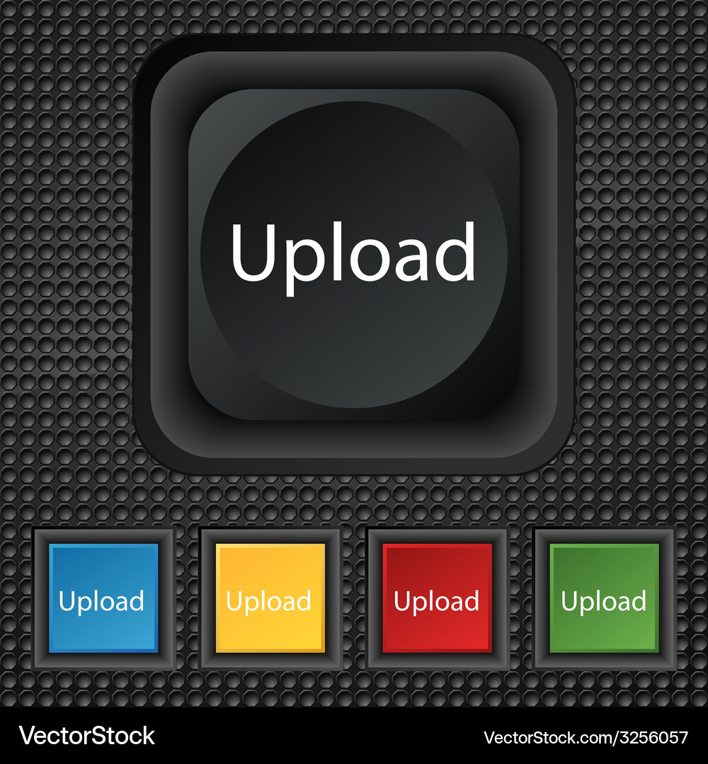 Upload sign icon load symbol set of colored Vector Image