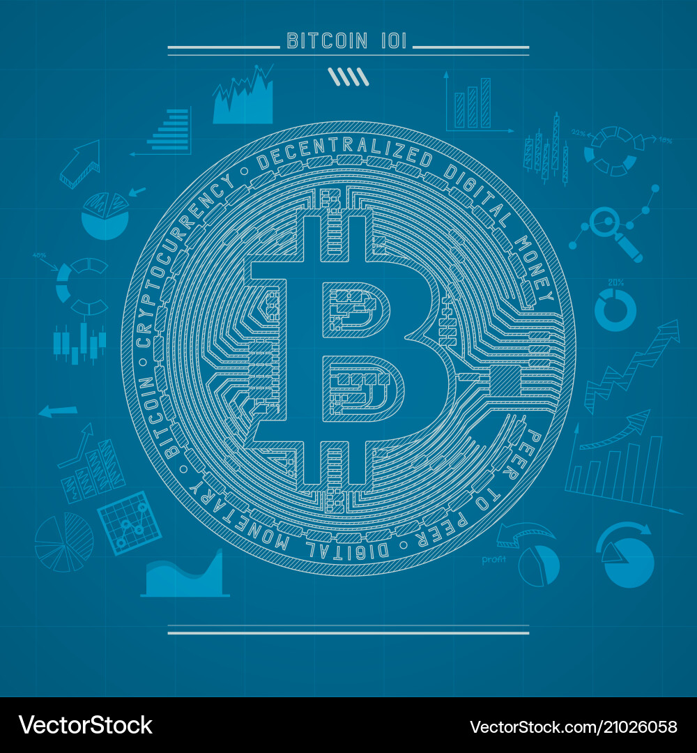 Bitcoin Investment Blueprint – Royalty-Free Vector | VectorStock