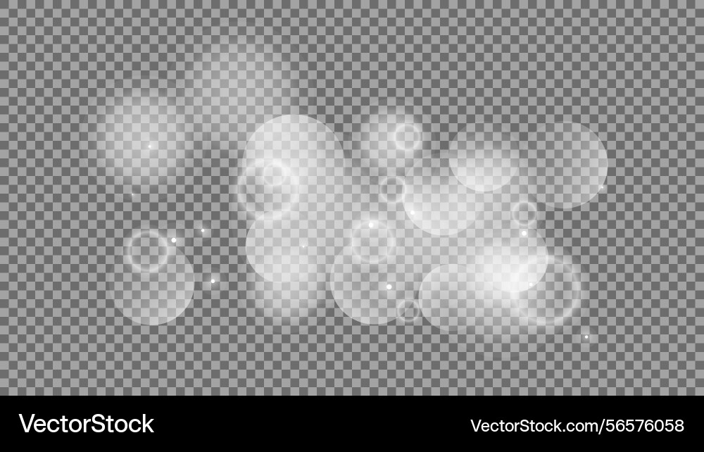 Bokeh circles on transparent background Bokeh circles on transparent background vector image