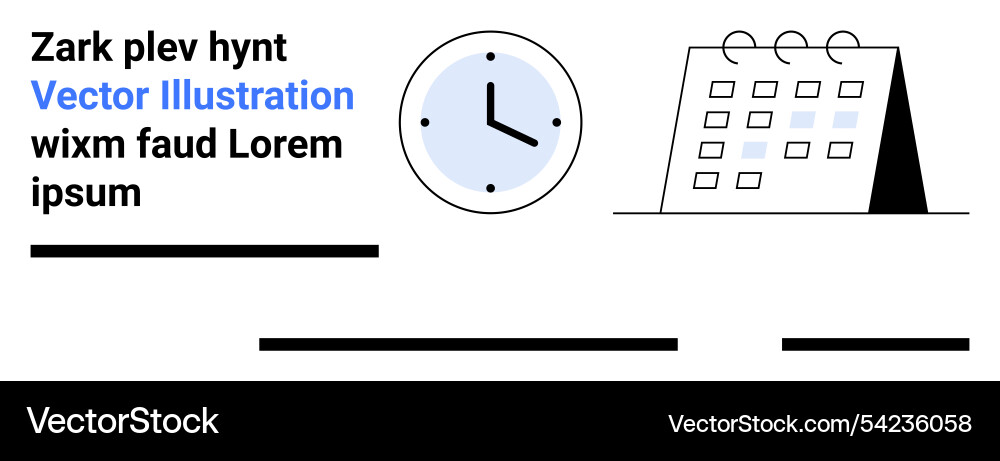 Calendar and clock symbols with placeholder text Calendar and clock symbols with placeholder text vector image