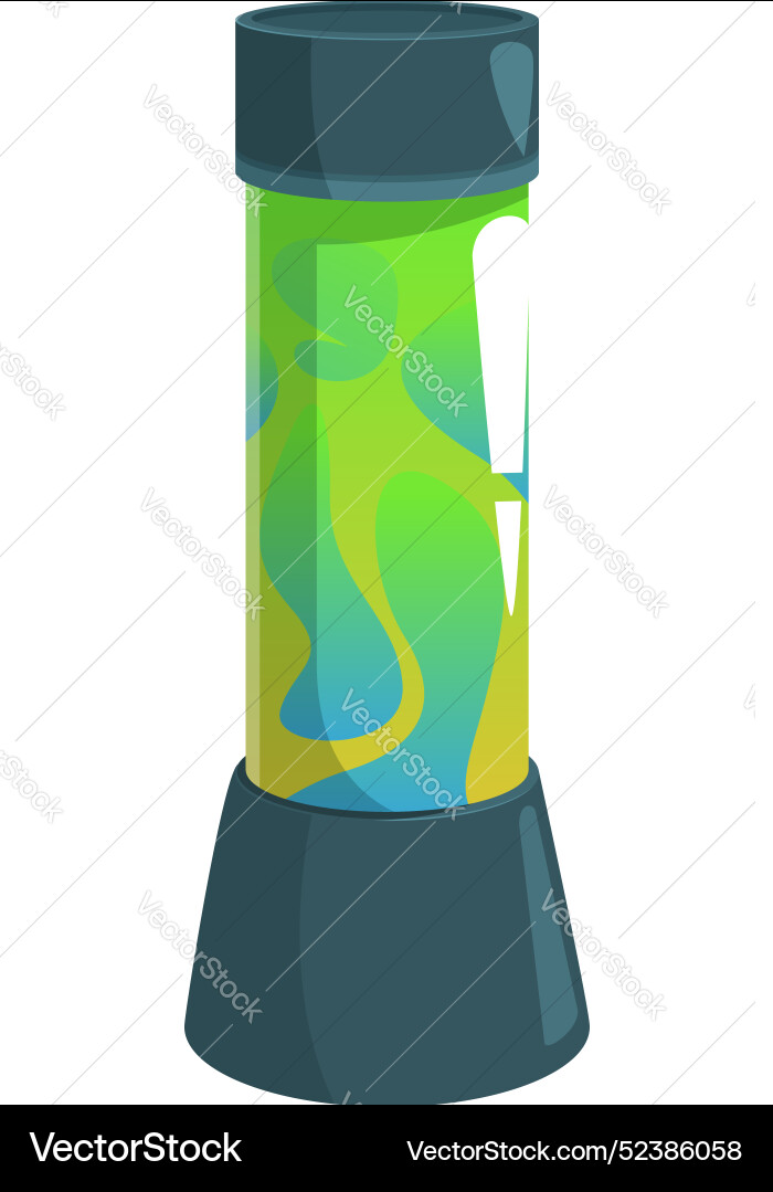 Green lava lamp bubbling with colorful blobs Green lava lamp bubbling with colorful blobs Vector Image