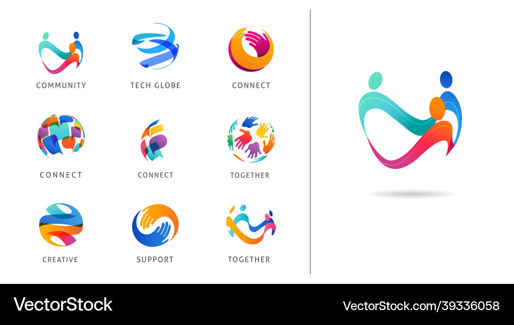 Logo set creative technology biotechnology Logo set creative technology biotechnology vector image