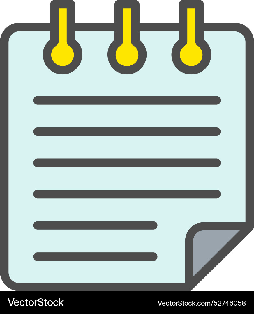 Notepad line filled icon design Vector Image