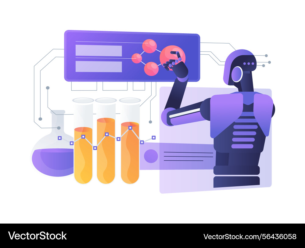 Quantum computing in drug design abstract concept Vector Image