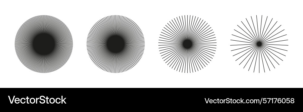 Radial circle lines icons circular elements Radial circle lines icons circular elements vector image