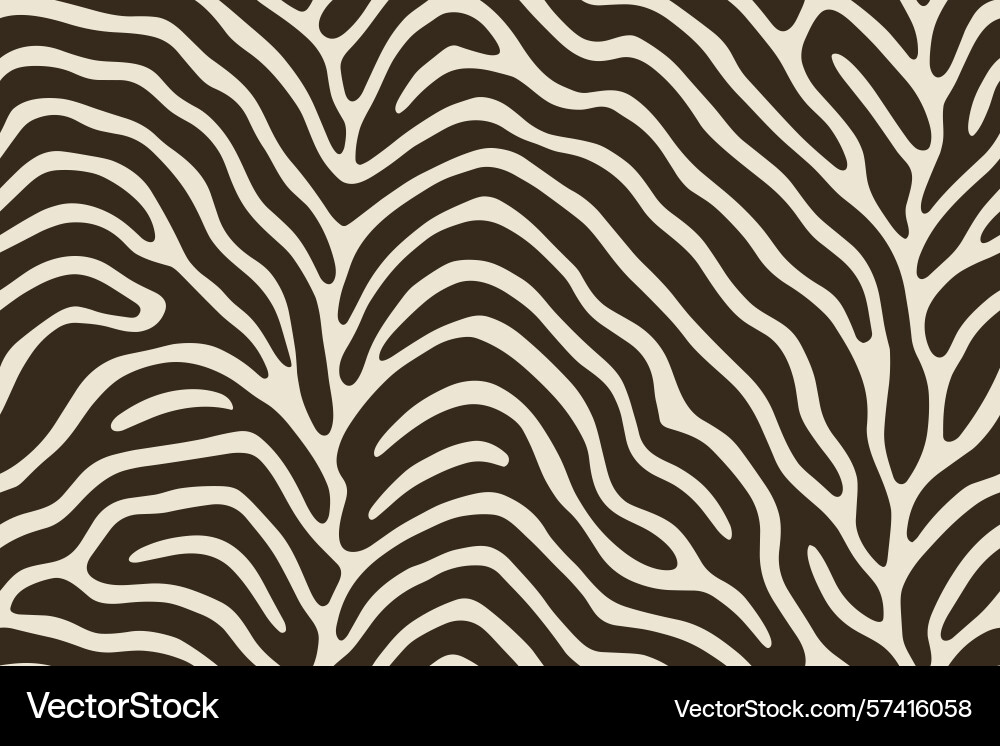 Seamless okapi stripe pattern with wavy brown vector image