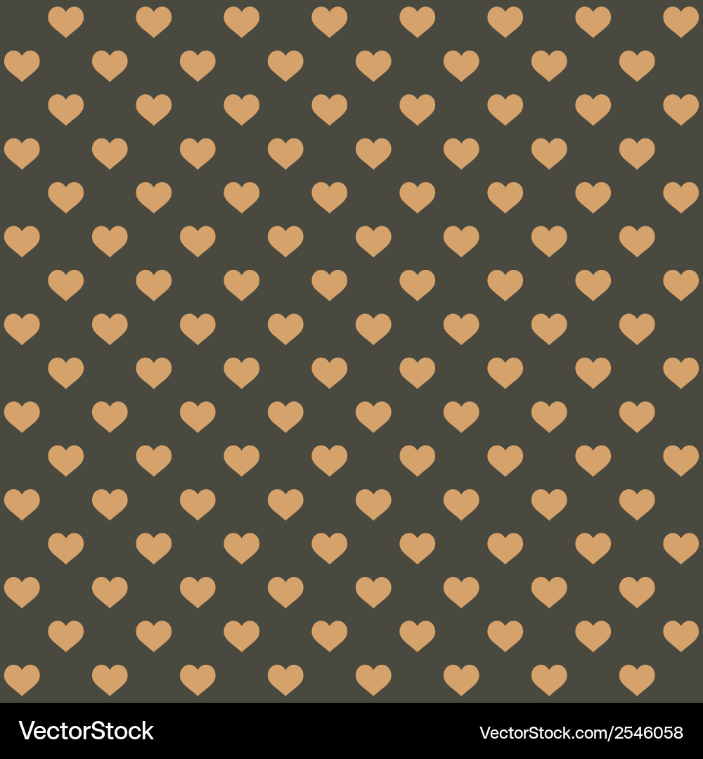 Seamless retro style pattern with hearts vector image