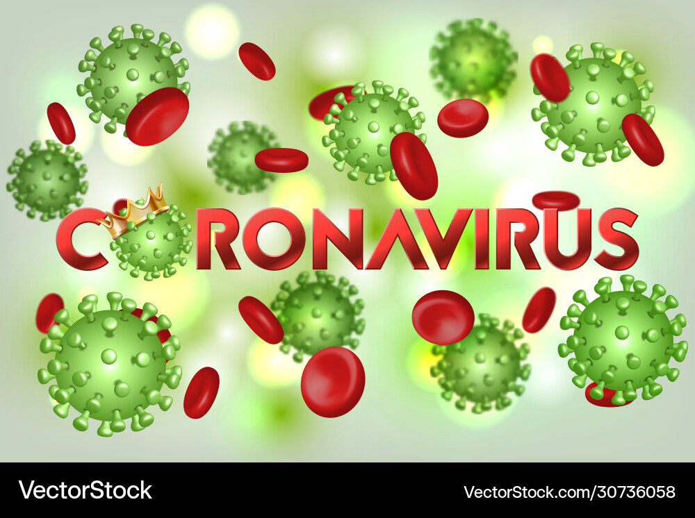 Word coronavirus with covid-19 icon and virus Word coronavirus with covid-19 icon and virus vector image