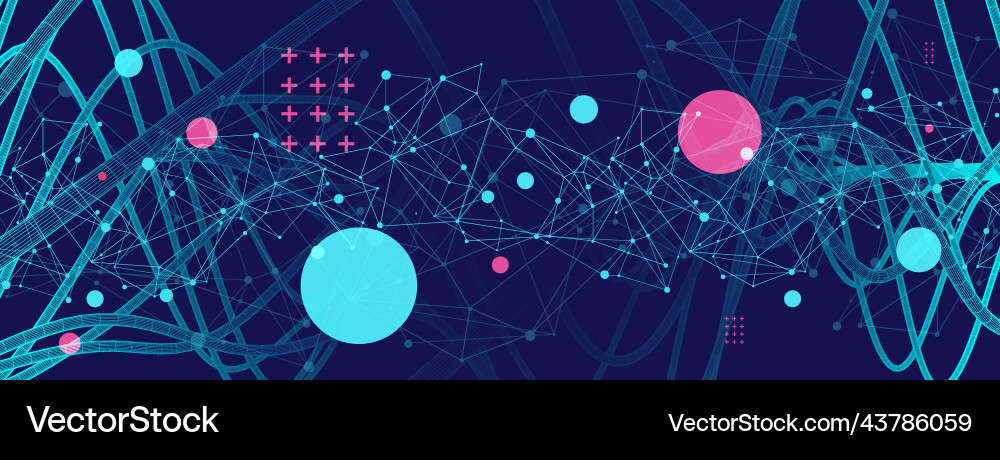 Abstract background with a wireframe dynamic Vector Image