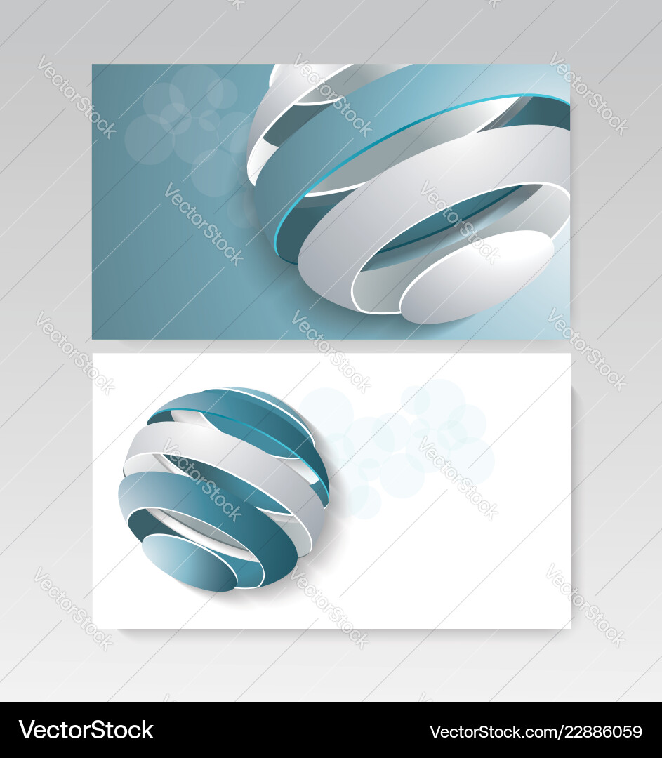 Business card design with fragmented ball Business card design with fragmented ball vector image