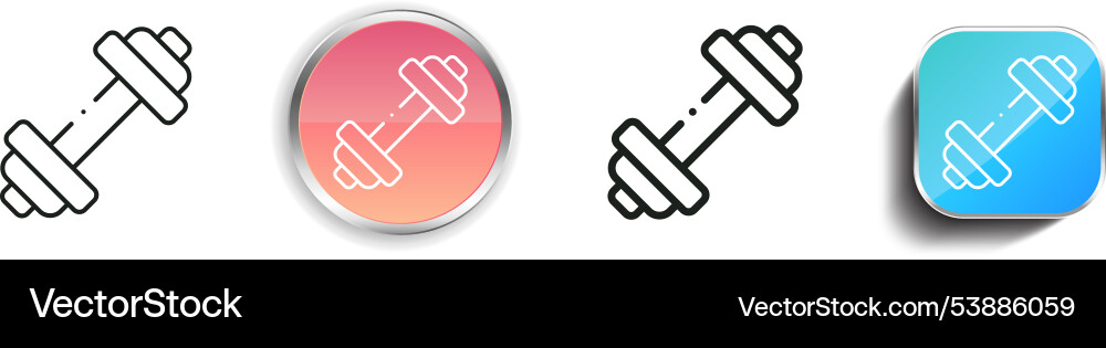 Exercise icon thin linear regular and button Exercise icon thin linear regular and button vector image
