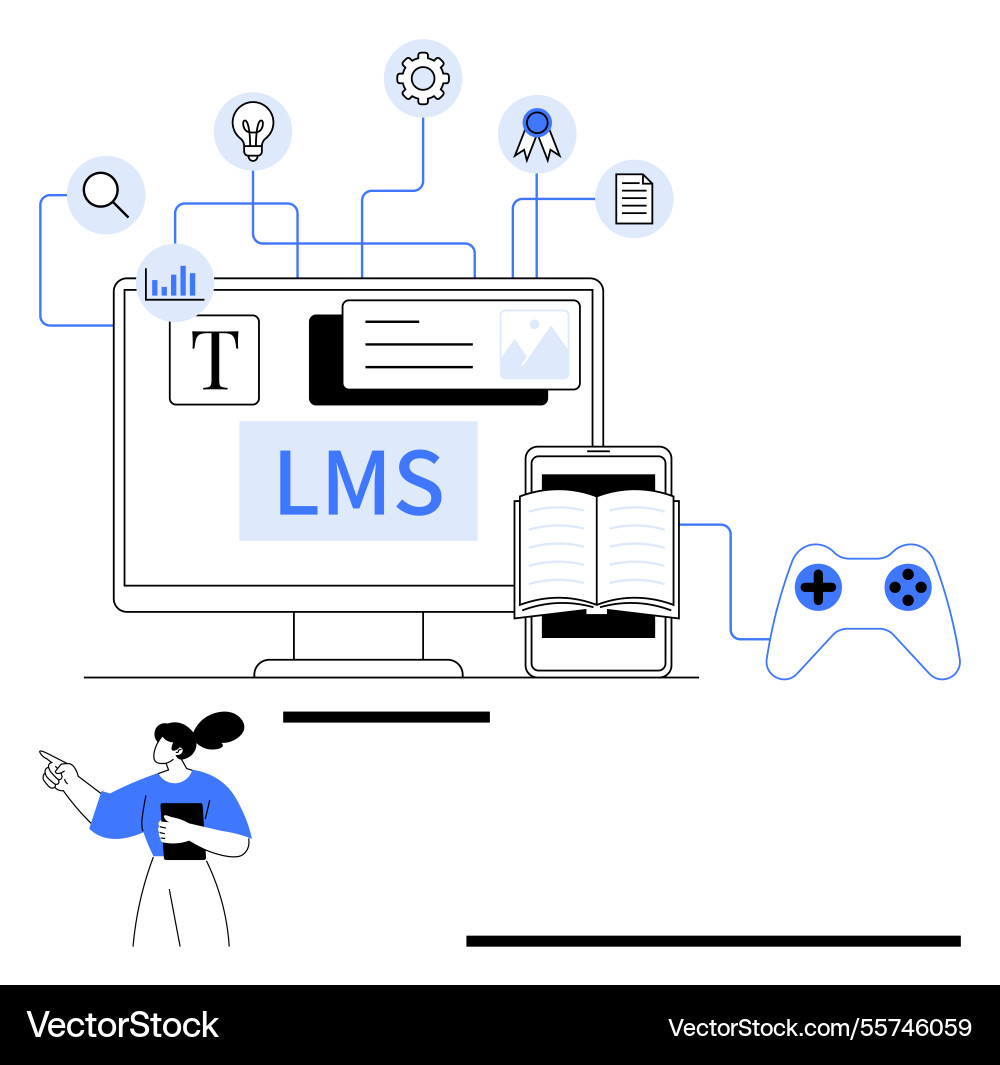 Learning management system interface Vector Image