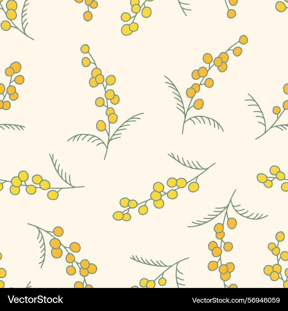 Mimosa seamless pattern background for surface Mimosa seamless pattern background for surface vector image