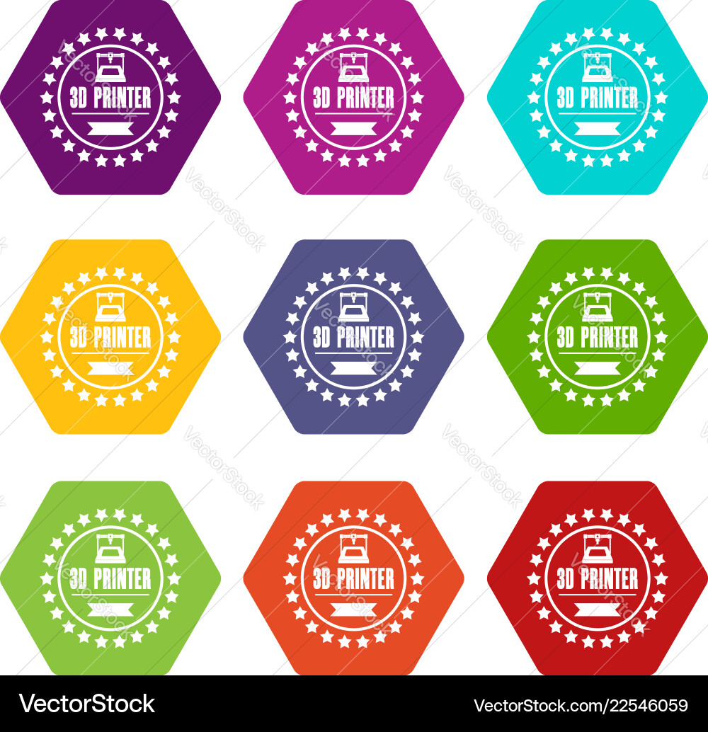 Prototype 3d printing icons set 9 Prototype 3d printing icons set 9 vector image