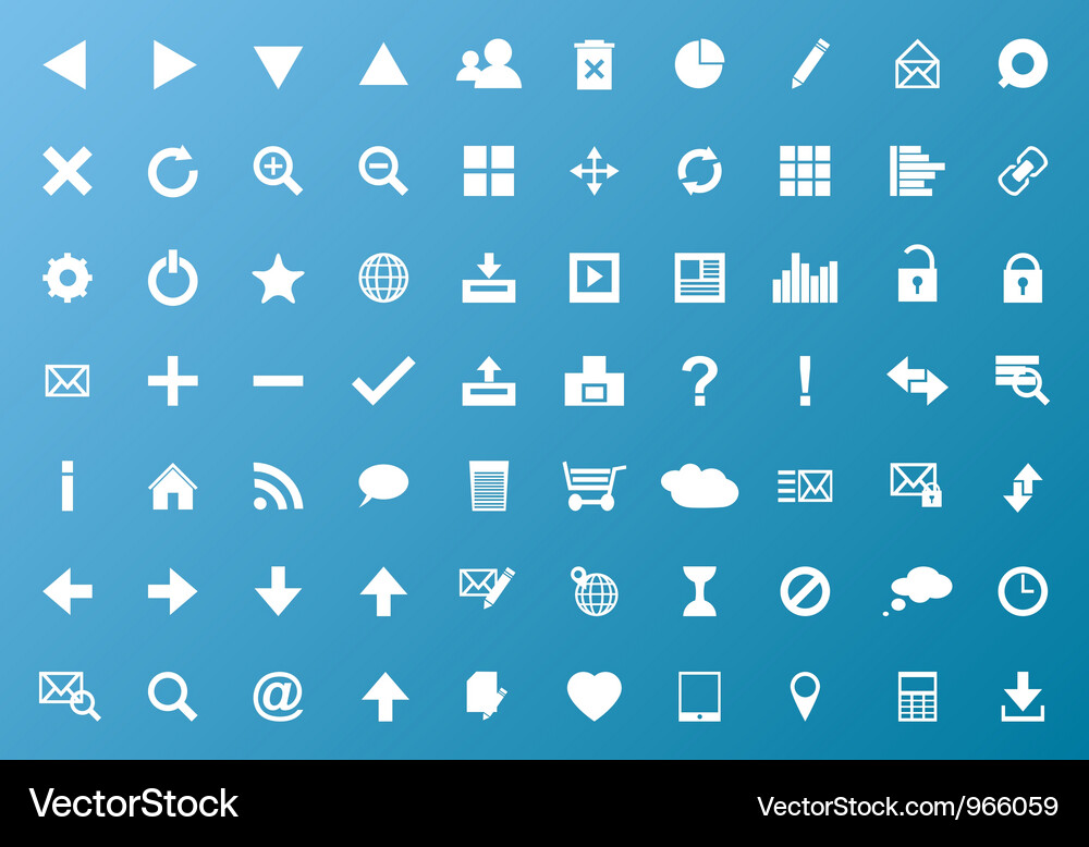 Set of white navigation web icons Vector Image